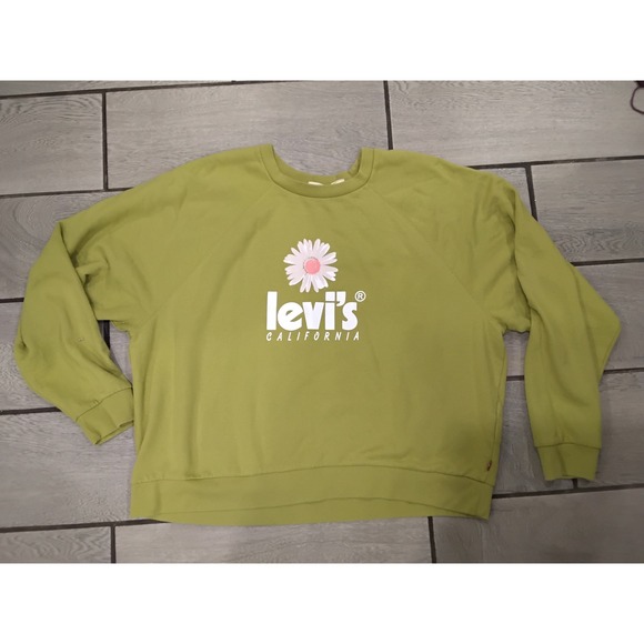 Levi's Tops - Levis California Daisy Graphic Sweatshirt Women's Green 2X‎